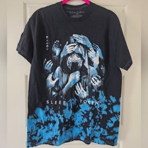 Sleep Token Vessel Black and Blue Tie Dye Graphic Band T-Shirt